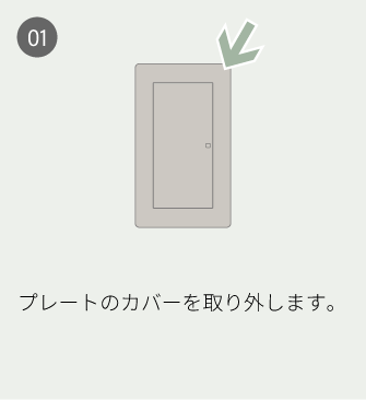 01 プレートのカバーを取り外します。