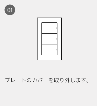 01 プレートのカバーを取り外します。